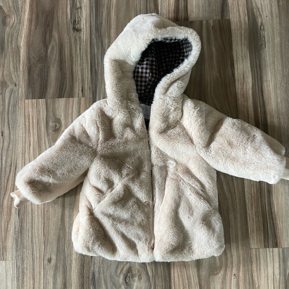 Toddler Zara faux fur jacket
